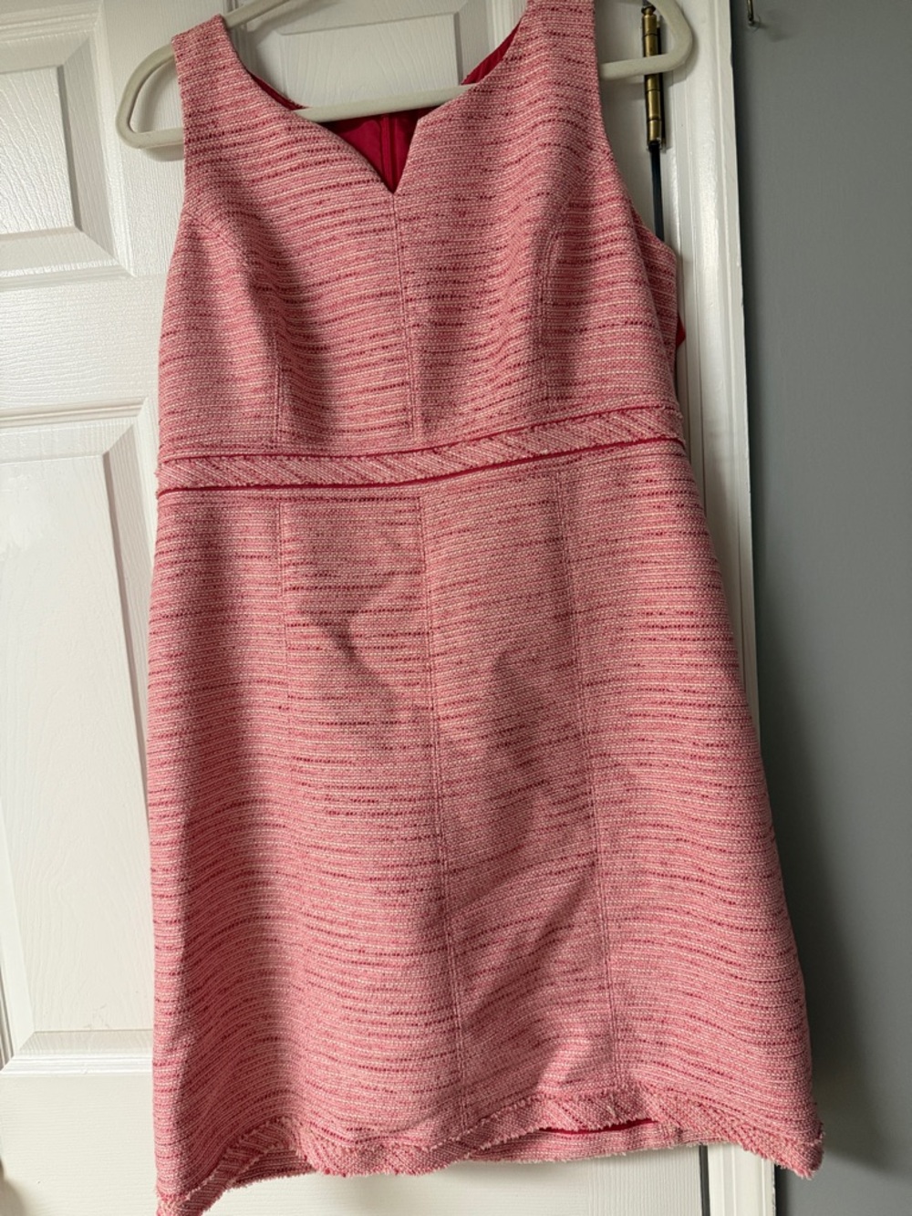 White House Black Market Pink Sleeveless Textured A-Line Dress